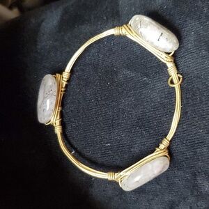 Stone/Glass Bronze wired Bracelet